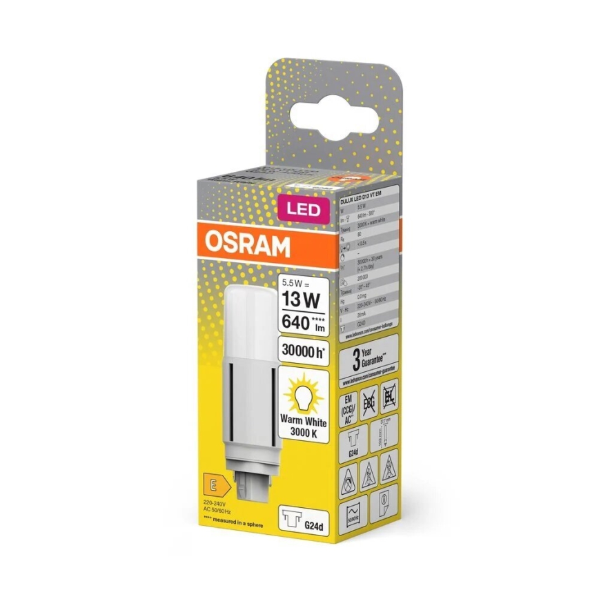 LED Żarówka G24d/5,5W/230V 3000K - Osram