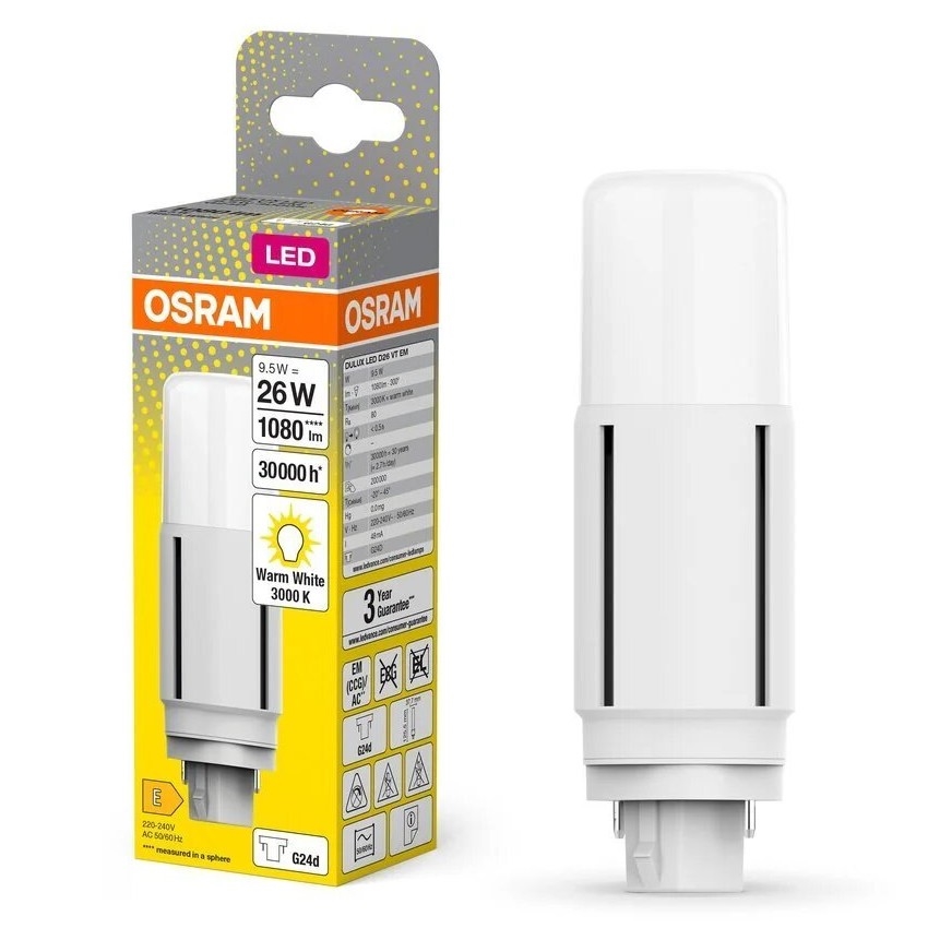 LED Żarówka G24d/9,5W/230V 3000K - Osram