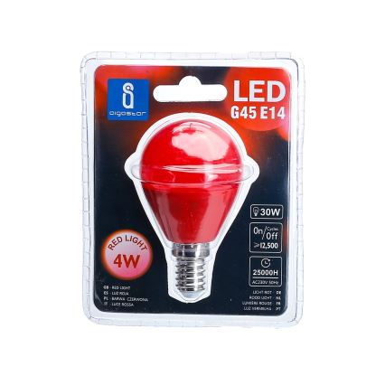 LED Żarowka G45 E14/4W/230V czerwona - Aigostar