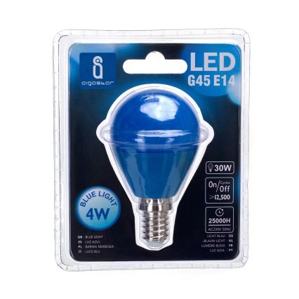 LED Żarówka G45 E14/4W/230V niebieska - Aigostar