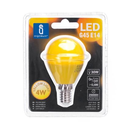 LED Żarówka G45 E14/4W/230V żółta - Aigostar