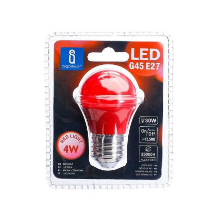 LED Żarówka G45 E27/4W/230V czarwona - Aigostar