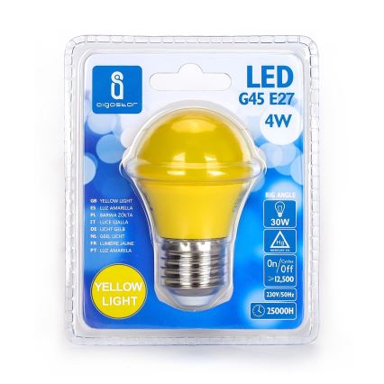 LED Żarówka G45 E27/4W/230V żółta - Aigostar