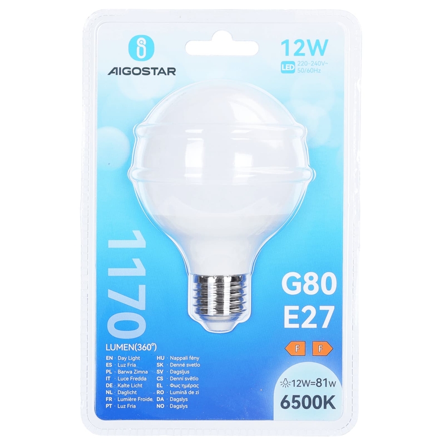 LED Żarówka G80 E27/12W/230V 6500K - Aigostar