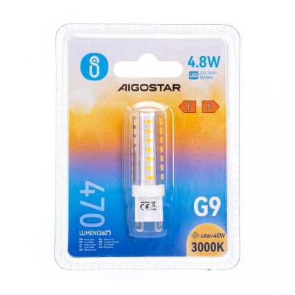 LED Żarówka G9/4,8W/230V 3000K - Aigostar