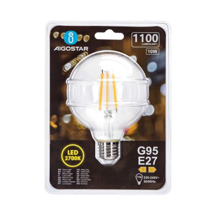LED Żarówka G95 E27/10W/230V 2700K - Aigostar