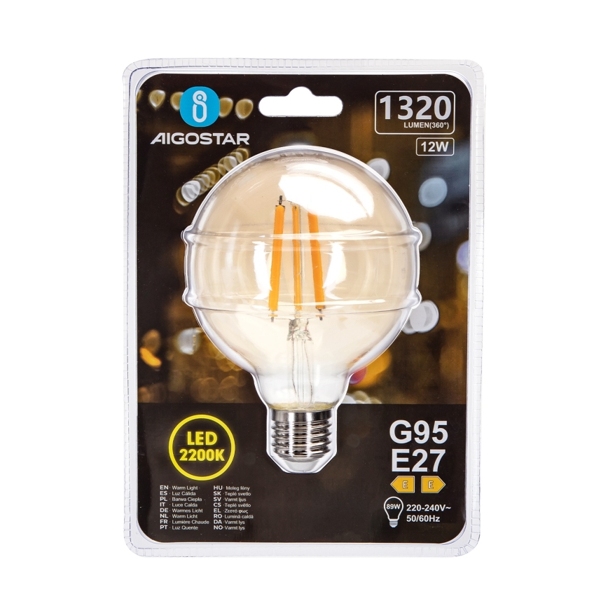 LED Żarówka G95 E27/12W/230V 2200K - Aigostar