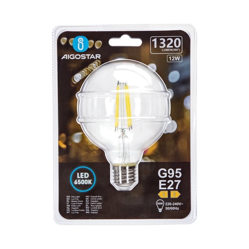 LED Żarówka G95 E27/12W/230V 6500K - Aigostar