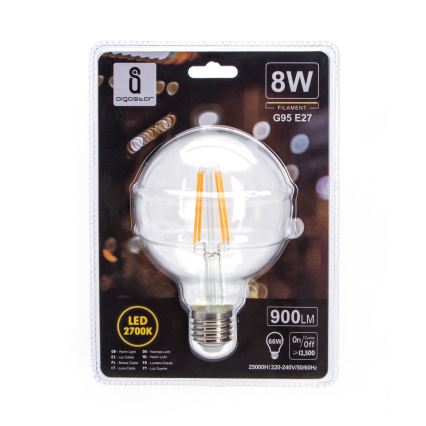 LED Żarówka G95 E27/8W/230V 2700K - Aigostar