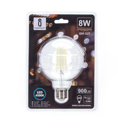 LED Żarówka G95 E27/8W/230V 6500K - Aigostar