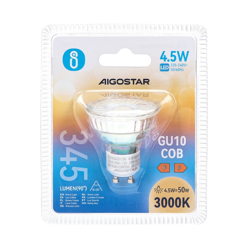 LED Żarówka GU10/4,5W/230V 3000K - Aigostar
