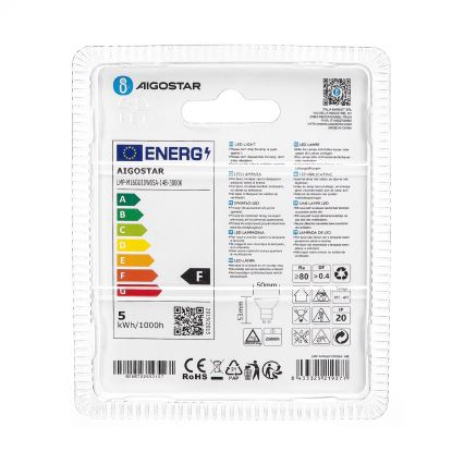 LED Żarówka GU10/4,5W/230V 3000K - Aigostar