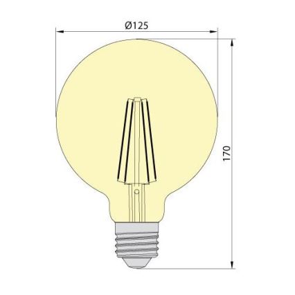 LED Żarówka LEDSTAR AMBER G125 E27/8W/230V 2200K