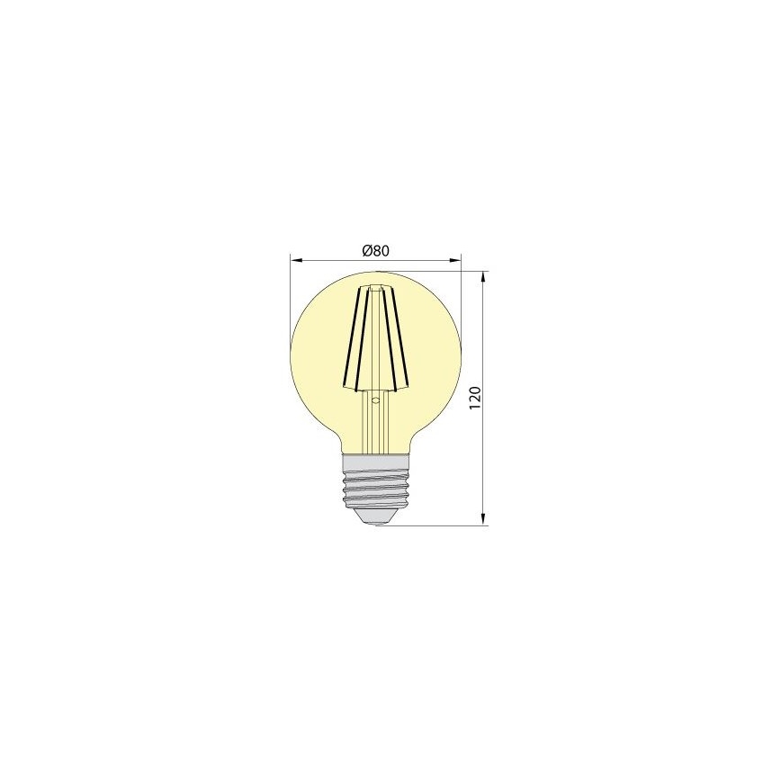 LED Żarówka LEDSTAR AMBER G80 E27/8W/230V 2200K