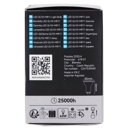 LED Żarówka MR11 GU10/4W/230V 3000K 60° czarna - BRILAGI