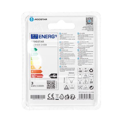 LED Żarówka MR16 GU5,3/3W/12V 6500K - Aigostar