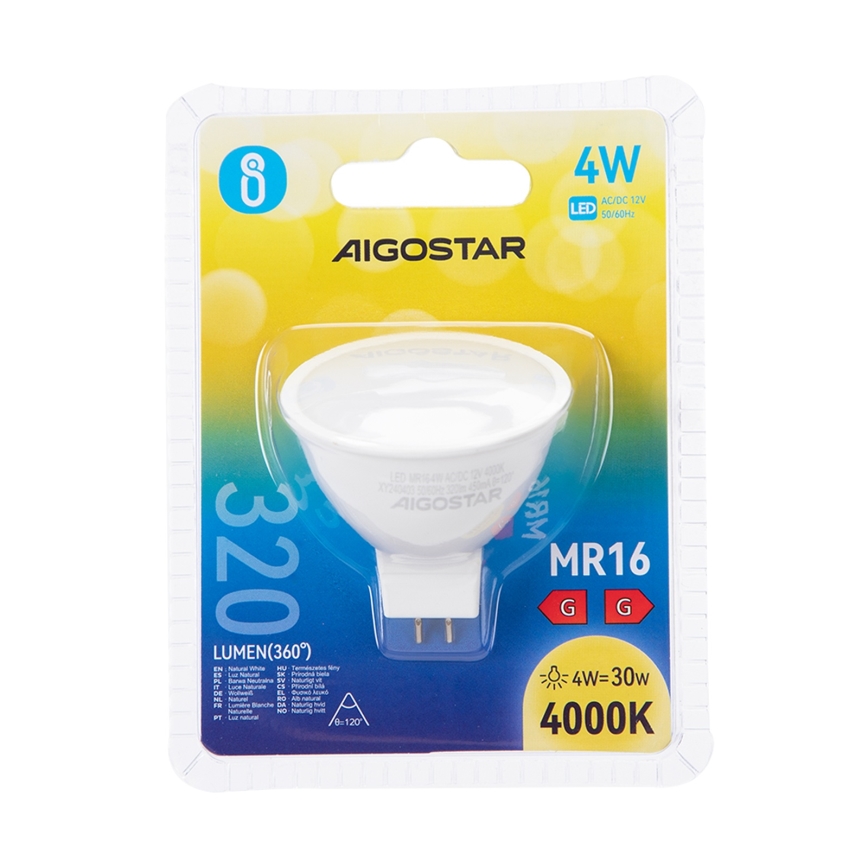LED Żarówka MR16 GU5,3/4W/12V 4000K - Aigostar