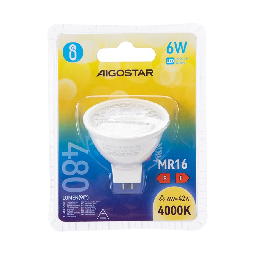 LED Żarówka MR16 GU5,3/6W/12V 4000K - Aigostar