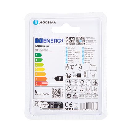 LED Żarówka MR16 GU5,3/6W/12V 4000K - Aigostar