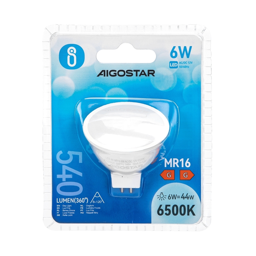 LED Żarówka MR16 GU5,3/6W/12V 6500K - Aigostar