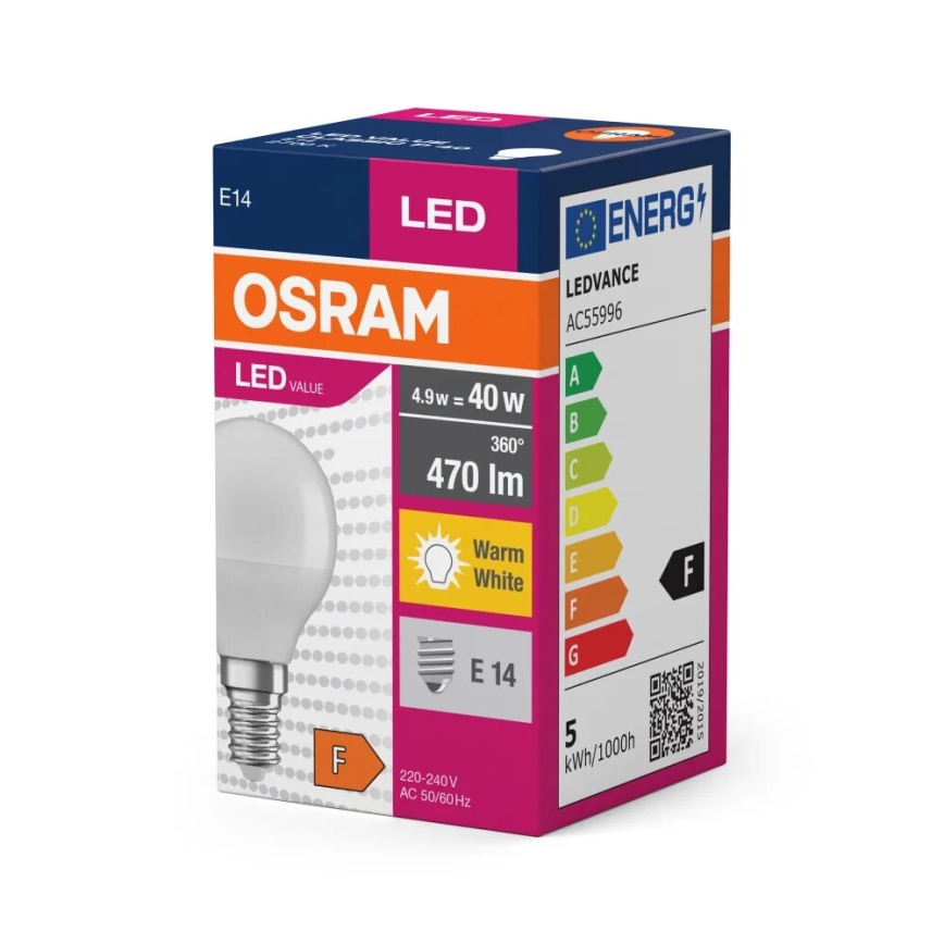 LED Żarówka P40 E14/4,9W/230V 2700K - Osram