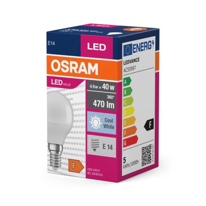 LED Żarówka P40 E14/4,9W/230V 4000K - Osram