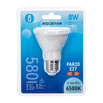 LED Żarówka PAR20 E27/8W/230V 6500K - Aigostar