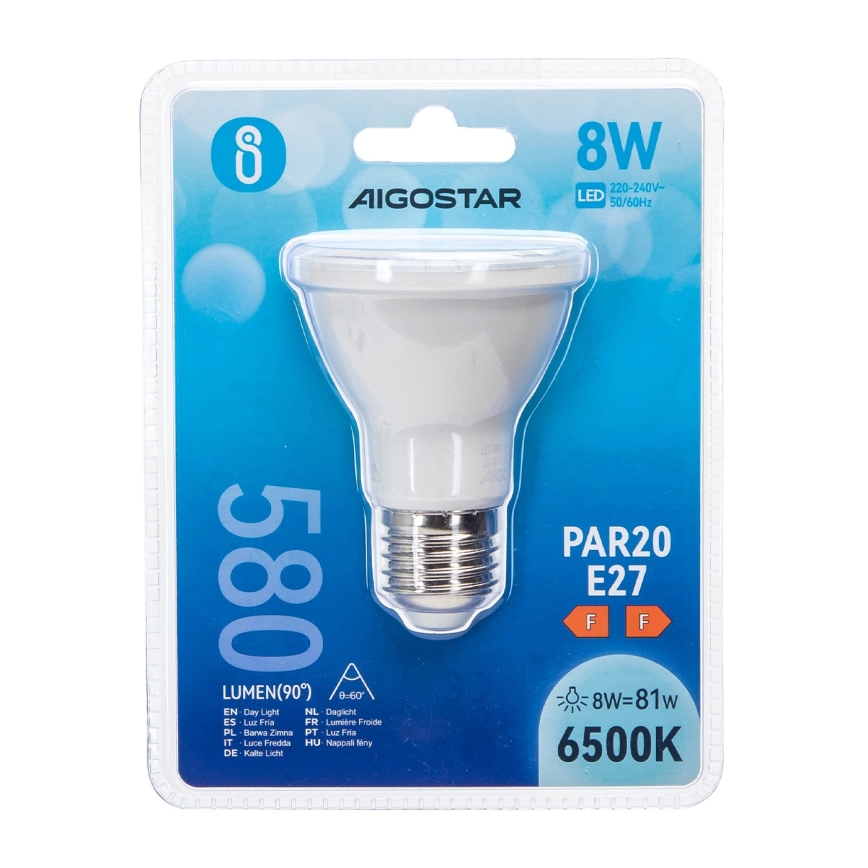 LED Żarówka PAR20 E27/8W/230V 6500K - Aigostar