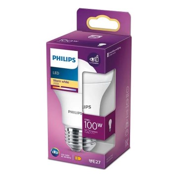 LED Żarówka Philips A60 E27/13W/230V 2700K