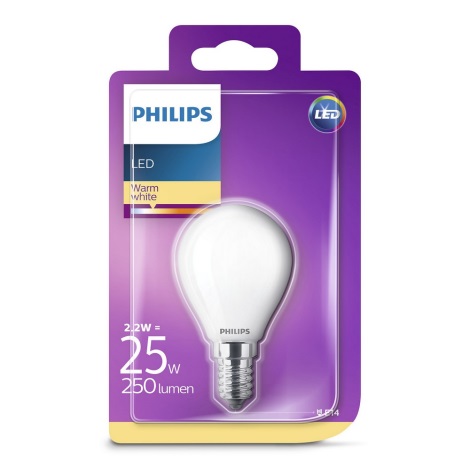 LED Żarówka Philips E14/2,2W/230V 2700K