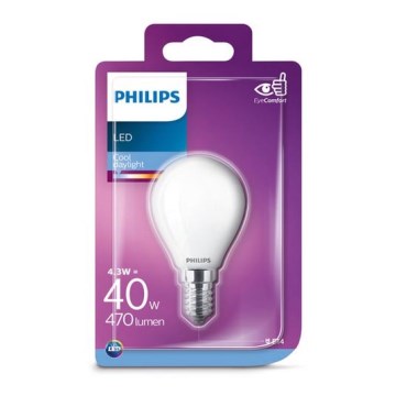LED Żarówka Philips E14/4,3W/230V 6500K