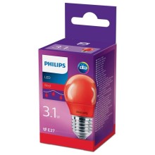 LED Żarówka Philips E27/3,1W/230V czerwona