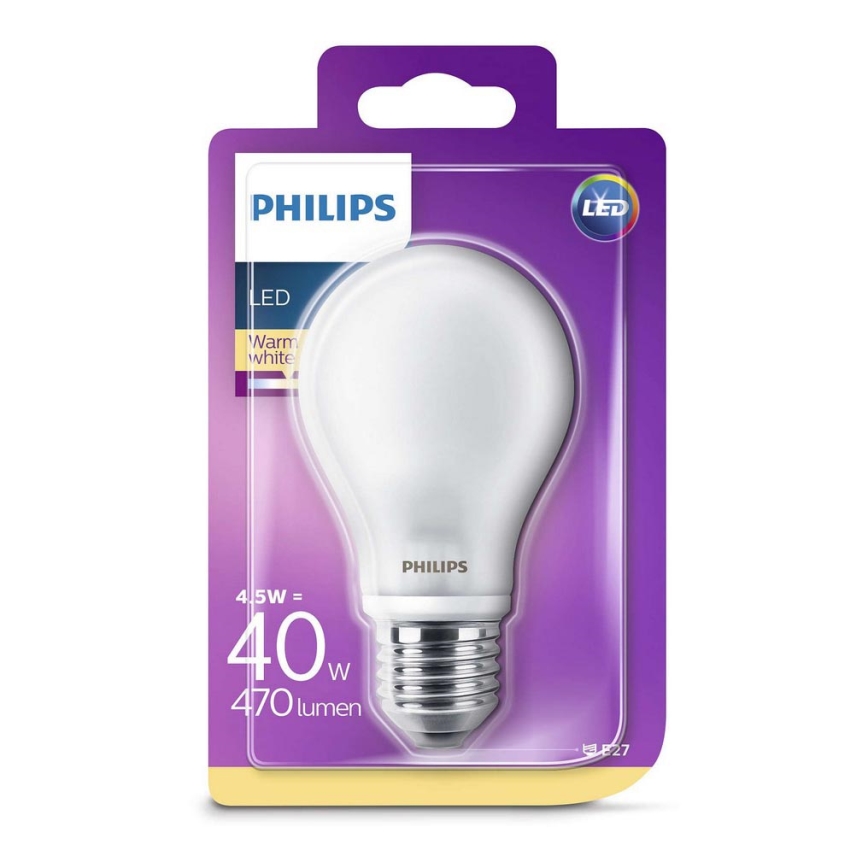 LED Żarówka Philips E27/4,5W/230V 2700K