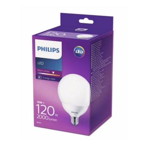 LED Żarówka Philips G120 E27/18W/230V 2700K