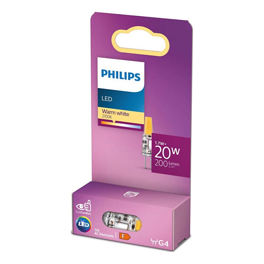 LED Żarówka Philips G4/1,7W/12V 2700K