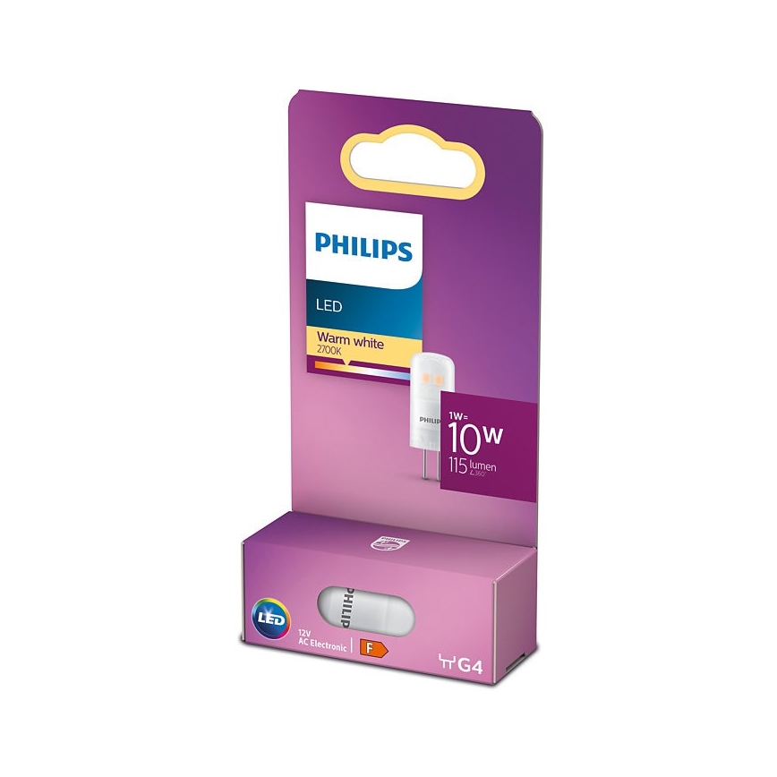 LED Żarówka Philips G4/1W/12V 2700K