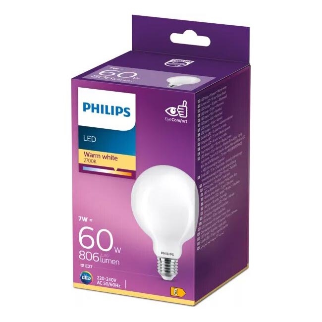 LED Żarówka Philips G93 E27/7W/230V 2700K