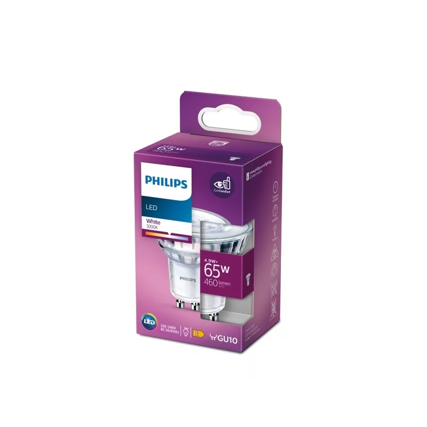 LED Żarówka Philips PAR16 GU10/4,9W/230V 3000K