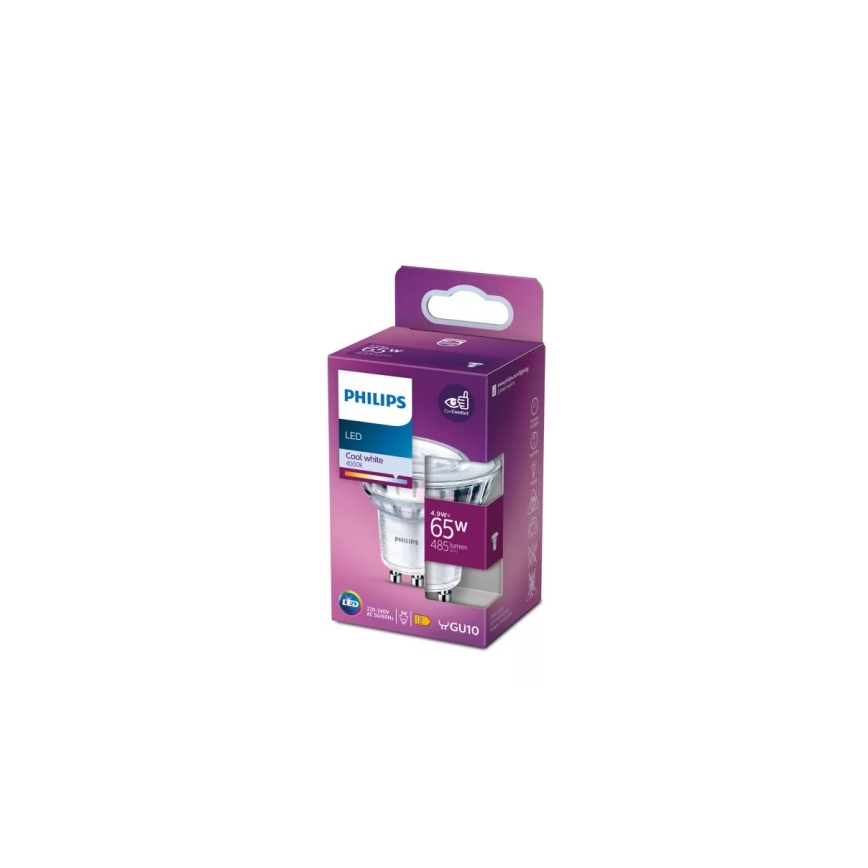 LED Żarówka Philips PAR16 GU10/4,9W/230V 4000K