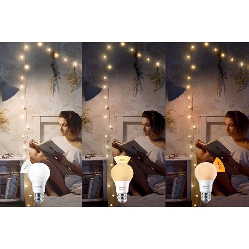 LED Żarówka Philips SCENE SWITCH A60 E27/8W/230V 2200K-2700K