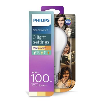 LED Żarówka Philips SCENE SWITCH A67 E27/14W/230V 2200K-2700K