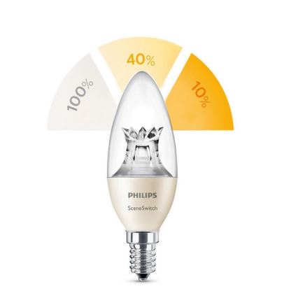 LED Żarówka Philips SCENE SWITCH B38 E14/5,5W/230V 2200K-2700K