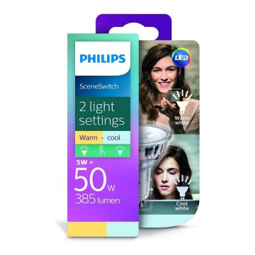 LED Żarówka Philips SCENE SWITCH GU10/5W/230V 2700K/4000K
