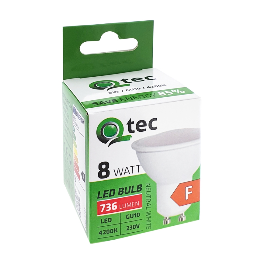 LED Żarówka Qtec GU10/8W/230V 4200K