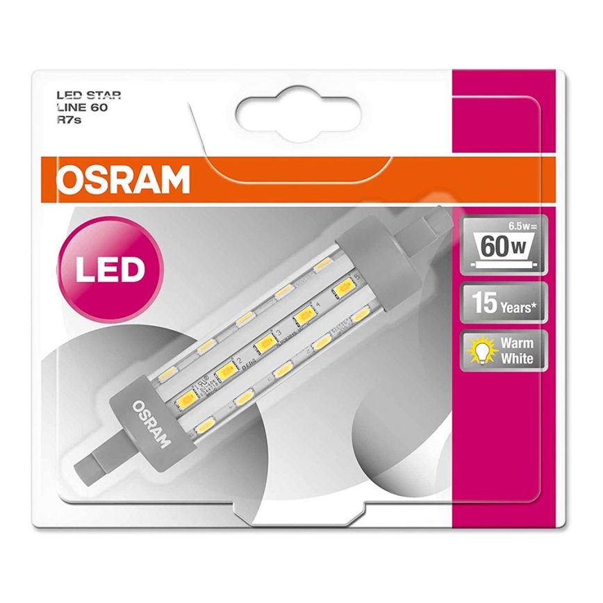 LED Żarówka R7s/6,5W/230V 2700K - Osram 118 mm