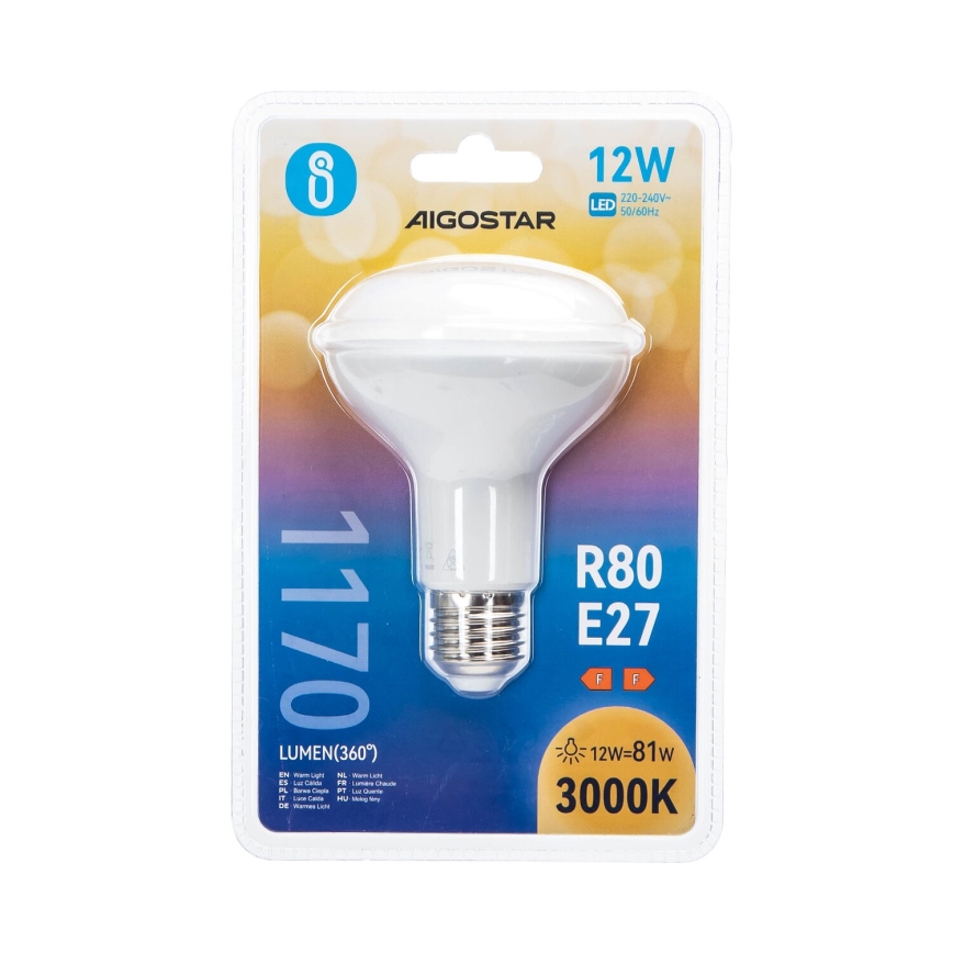 LED Żarówka R80 E27/12W/230V 3000K - Aigostar