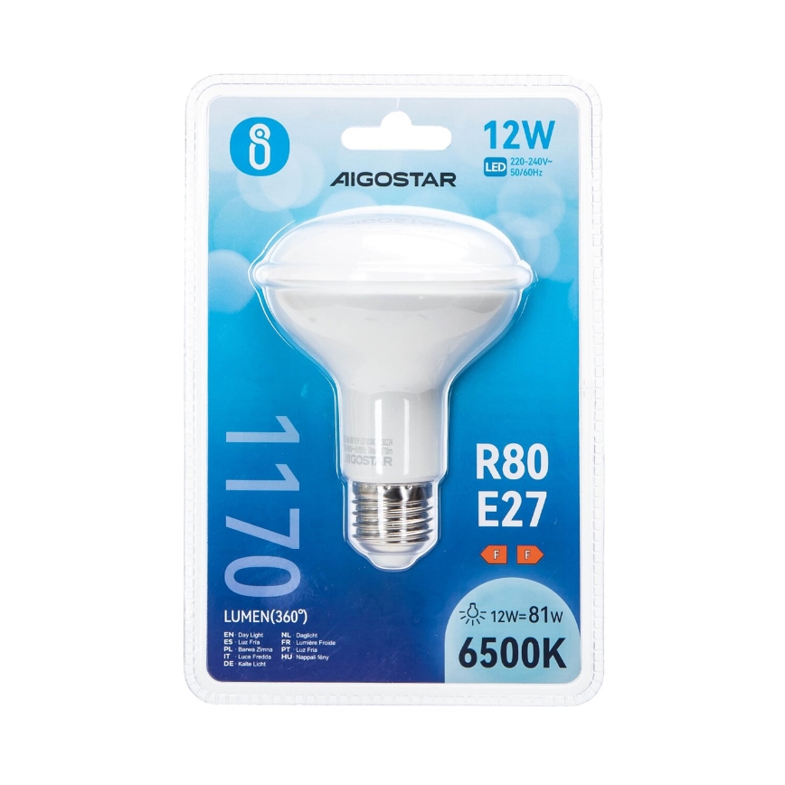 LED Żarówka R80 E27/12W/230V 6500K - Aigostar