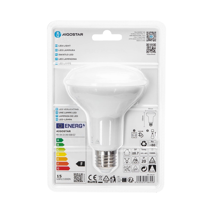 LED Żarówka R90 E27/15W/230V 6500K - Aigostar