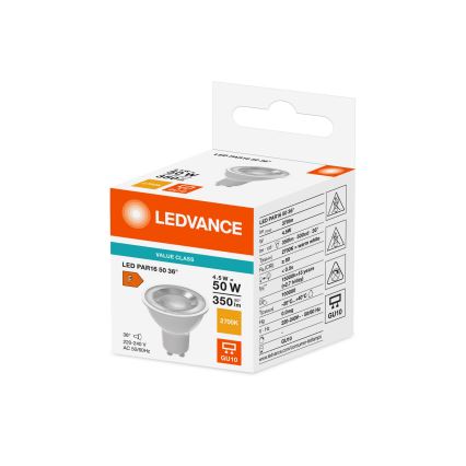 LED żarówka reflektorowa PAR16 GU10/4,5W/230V 2700K 36° - Ledvance