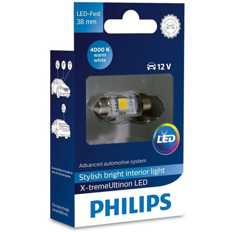 LED Żarówka samochodowa Philips X-TREME ULTINON 128584000KX1 LED SV8.5-8/0,8W/12V 4000K
